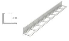 Aluminium L profil 10mm-es burkolathoz 250cm Natur Alu  színben AL-N10