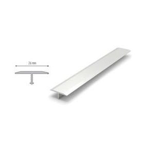   Aluminium T profil burkolathoz 26mm széles 250cm natur alu színben