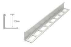 Aluminium L profil 12mm-es burkolathoz 250cm Natur Alu  színben AL-N12