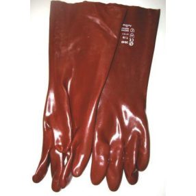 kesztyű munkavédelmi saválló piros 35cm